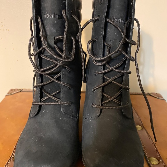 Timberland black unbuckle suede size 9 lace up boots - Picture 8 of 9